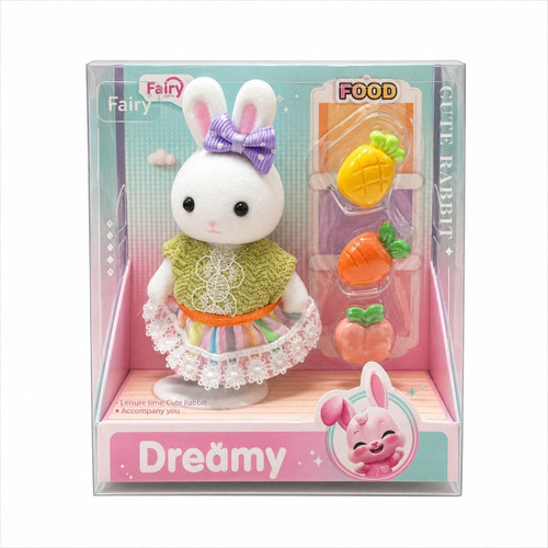 عروسک خرگوش مدل dreamy با اکسسوری و میوه
